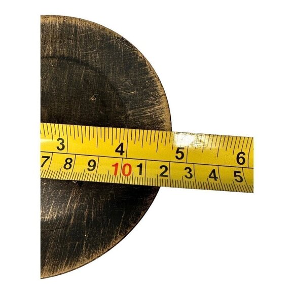 Distressed Black Gold Scroll Metal 11 inch Pillar Candle Holder A1 - Picture 7 of 8